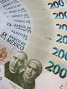 approach to mexican banknotes of 200 pesos