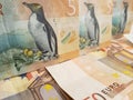 approach to New Zealand banknotes and euro bills