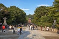 The approach to the Tsurugaoka Hachimangu shrine. Kamakura. Japan Royalty Free Stock Photo