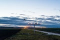 Approaching the airport at dusk Royalty Free Stock Photo