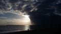 Approaching Dark Storm over the beach at La Baule in France