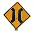 Approaching narrow bridge sign isolated