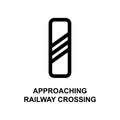 approaching railway crossing sign icon. Element of railway signs for mobile concept and web apps. Detailed approaching railway cro Royalty Free Stock Photo