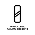 approaching railway crossing sign icon. Element of railway signs for mobile concept and web apps. Detailed approaching railway cro Royalty Free Stock Photo