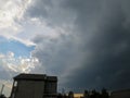 Storm clouds on the blue sky Royalty Free Stock Photo