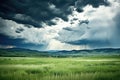 approaching storm with dark, ominous clouds