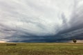 Approaching storm and shelf cloud Royalty Free Stock Photo