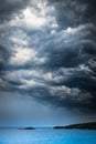 Approaching storm weather over the sea and small islands