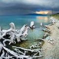 Approaching thunderstorm on Lake Hovsgol, Mongolia Royalty Free Stock Photo