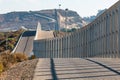 Approaching U.S. Border Patrol Vehicle at U.S./Mexico Border Wall Royalty Free Stock Photo