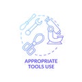 Appropriate tools use concept icon