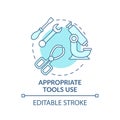 Appropriate tools use concept icon