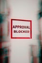 Approval blocked text with abstract pixel glitch effect Royalty Free Stock Photo