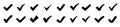 Approval check mark icons set isolated checklist symbols collection set quality sign check marks tick Ã¢â¬â vector