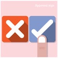 Approval concept. The best choice icons.