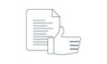 Approval document icon.Customer review. Paper thumbs up. Vector illustration.