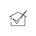 approval of the plan at home icon. Element of construction for mobile concept and web apps illustration. Thin line icon for Royalty Free Stock Photo
