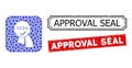Approval Seal Grunge Seal Stamps with Coronavirus Inverted Mosaic 2020 Approve Award