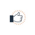 Approval sign, customer service experience, like hand thumb up icon, satisfaction