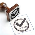 Approval Sign Icon Isolated on White Royalty Free Stock Photo