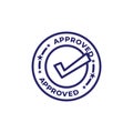 Approval and Signature Icon with approved imagery - to show someone who`s given the go ahead