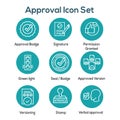 Approval and Signature Icon Set - Stamp and version icons Royalty Free Stock Photo