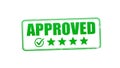 Approval stamp with five stars Royalty Free Stock Photo