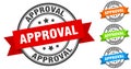 approval stamp. round band sign set. label