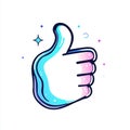 Approval Symbol Accompanied by Facebook Like Button and Thumb Up Icon Royalty Free Stock Photo