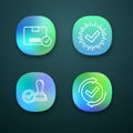 Approve app icons set Royalty Free Stock Photo