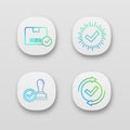 Approve app icons set Royalty Free Stock Photo