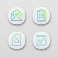 Approve app icons set Royalty Free Stock Photo