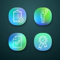 Approve app icons set Royalty Free Stock Photo