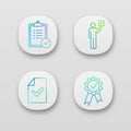 Approve app icons set Royalty Free Stock Photo