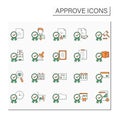 Approve color icons set Royalty Free Stock Photo