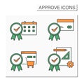 Approve color icons set Royalty Free Stock Photo