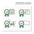 Approve color icons set Royalty Free Stock Photo