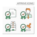 Approve color icons set Royalty Free Stock Photo