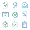 Approve color icons set Royalty Free Stock Photo