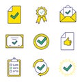 Approve color icons set Royalty Free Stock Photo