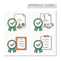 Approve color icons set Royalty Free Stock Photo