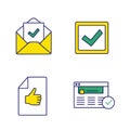 Approve color icons set Royalty Free Stock Photo