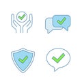 Approve color icons set Royalty Free Stock Photo