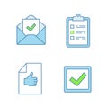 Approve color icons set Royalty Free Stock Photo