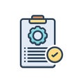 Color illustration icon for Approve, accepting and document