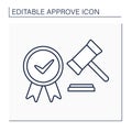 Approve laws line icon