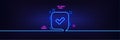 Approve line icon. Accepted or confirmed sign. Neon light glow effect. Vector