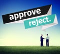 Approve Reject Cancelled Decision Selection Concept