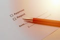 Approve and Reject Choices on Document with Pen, Business Concept Royalty Free Stock Photo