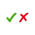 Approve and Reject icon flat vector illustration Royalty Free Stock Photo